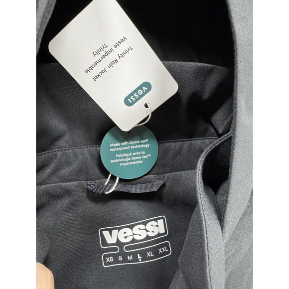 Vessi Trinity Rain Jacket Mens Large Black‎ Hooded Dymatex Waterproof Long Coat - Picture 9 of 10
